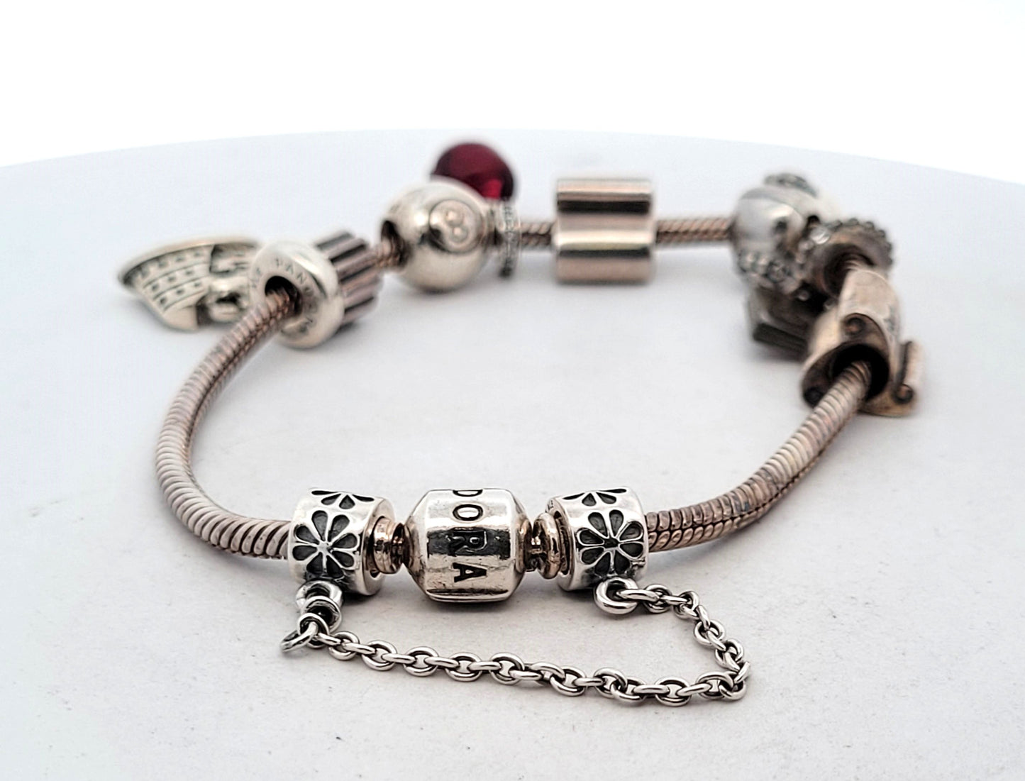 Pandora Sterling Silver Snake Chain Unique Charm Bracelet