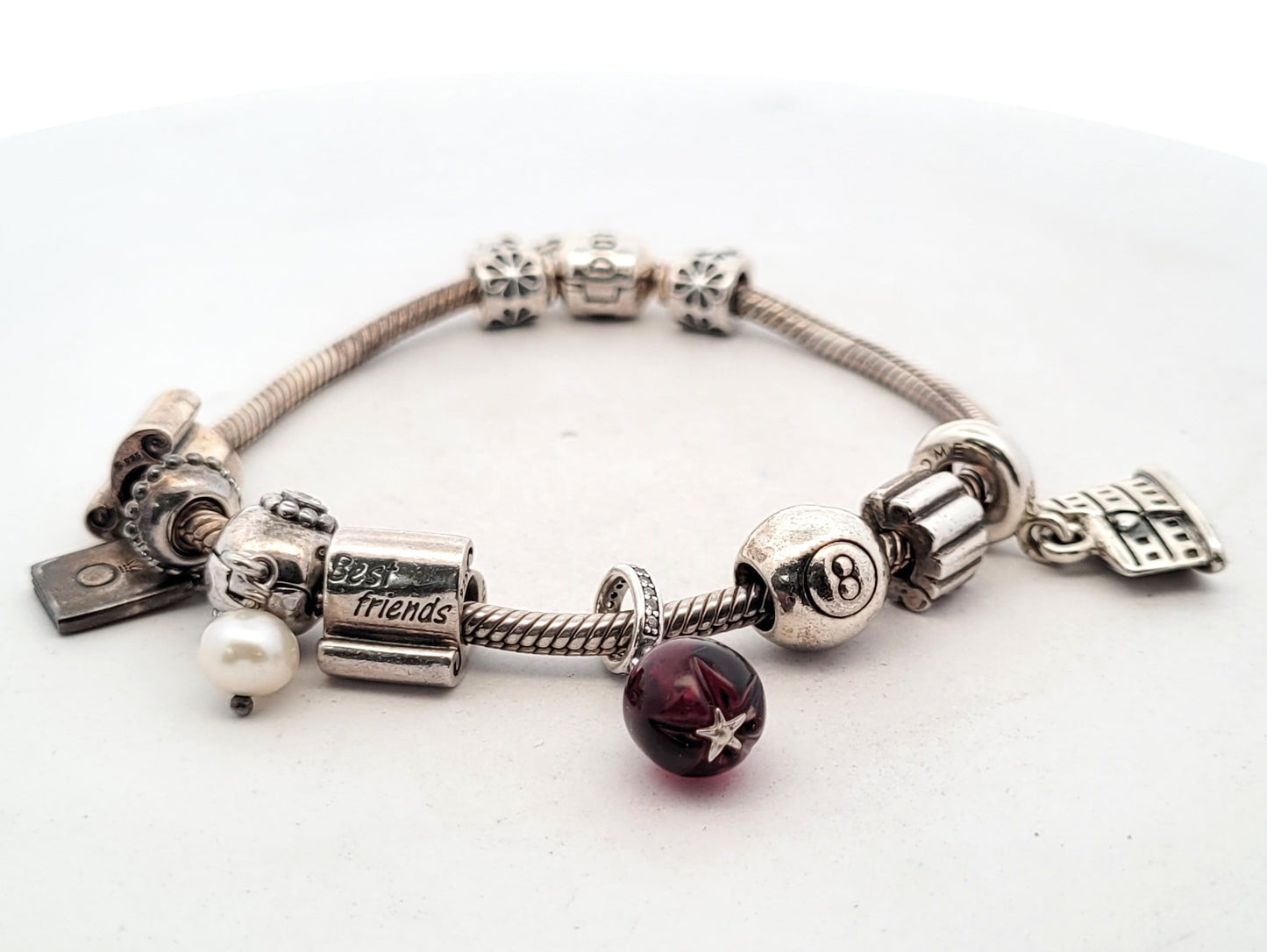 Pandora Sterling Silver Snake Chain Unique Charm Bracelet