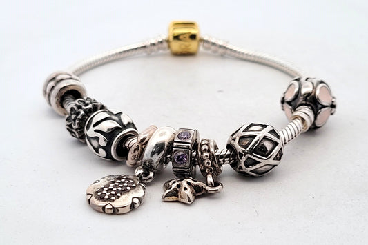 Pandora Sterling Silver Snake Chain Charm Bracelet