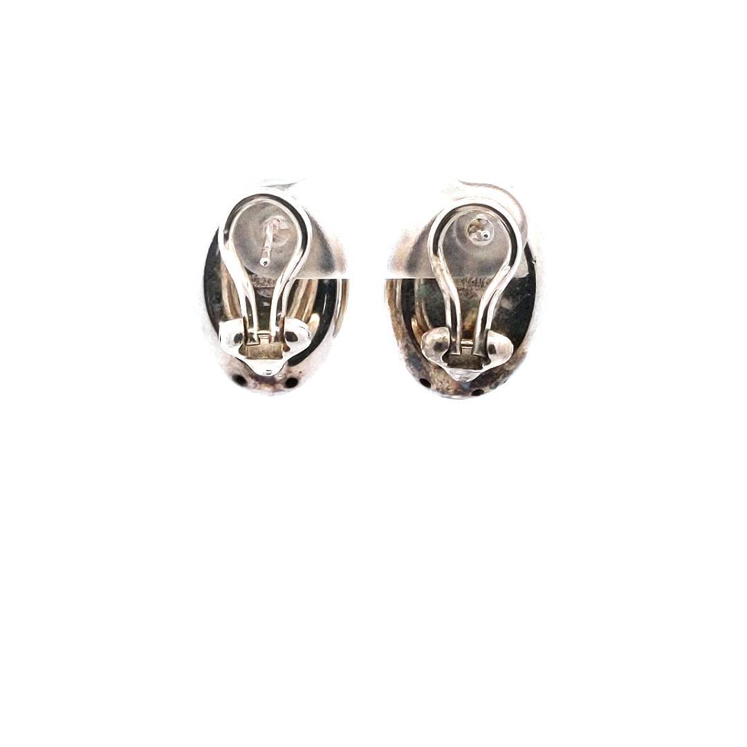 Designer $150 Sterling Silver Robert Faraone Mennella Oval Design Earrings
