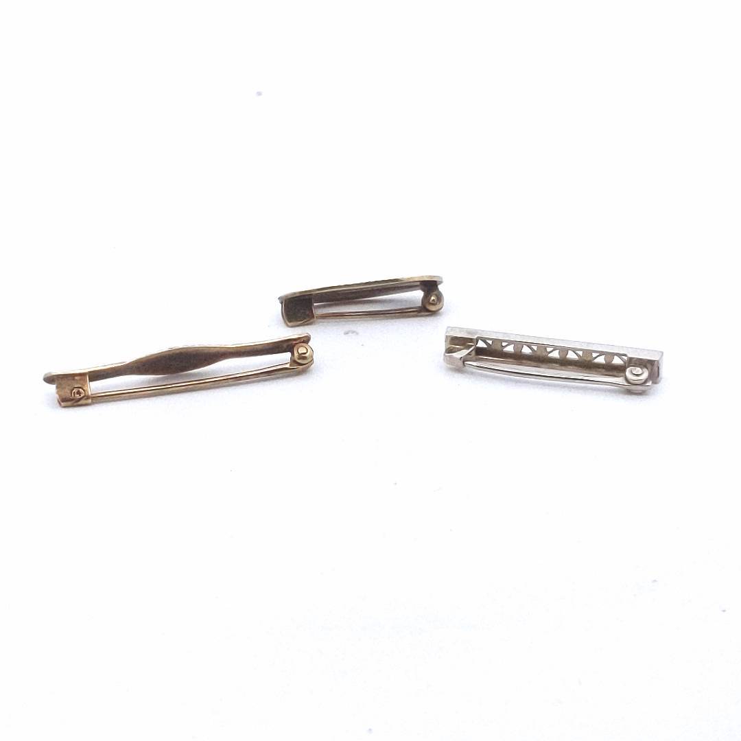 Antique $310 3 14K Yellow Gold Platinum Lingerie Pins