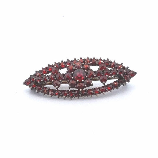 Vintage $150 800 Silver Bohemian Garnet Brooch