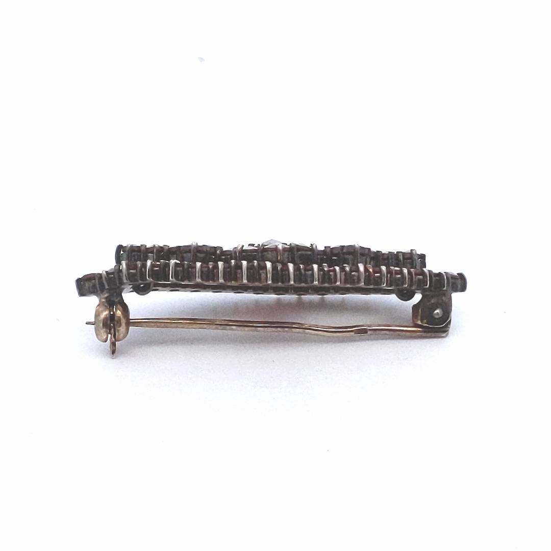 Vintage $150 800 Silver Bohemian Garnet Brooch