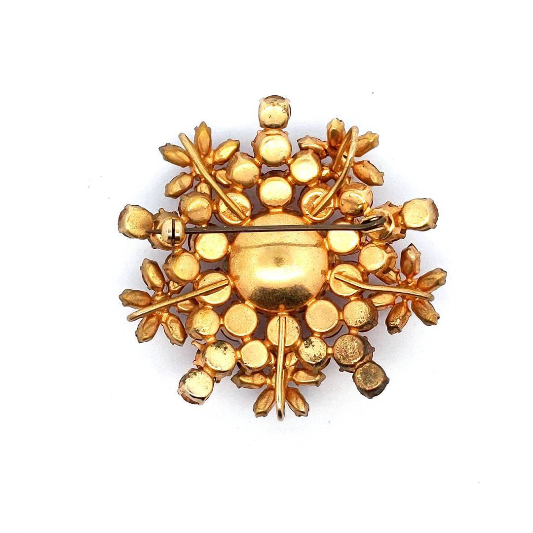 Designer $400 Fantasy Costume Orange Brown Brooch