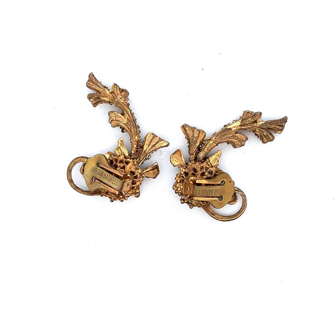 Designer $1900 Miriam Haskell Earrings & Brooch Costume Set