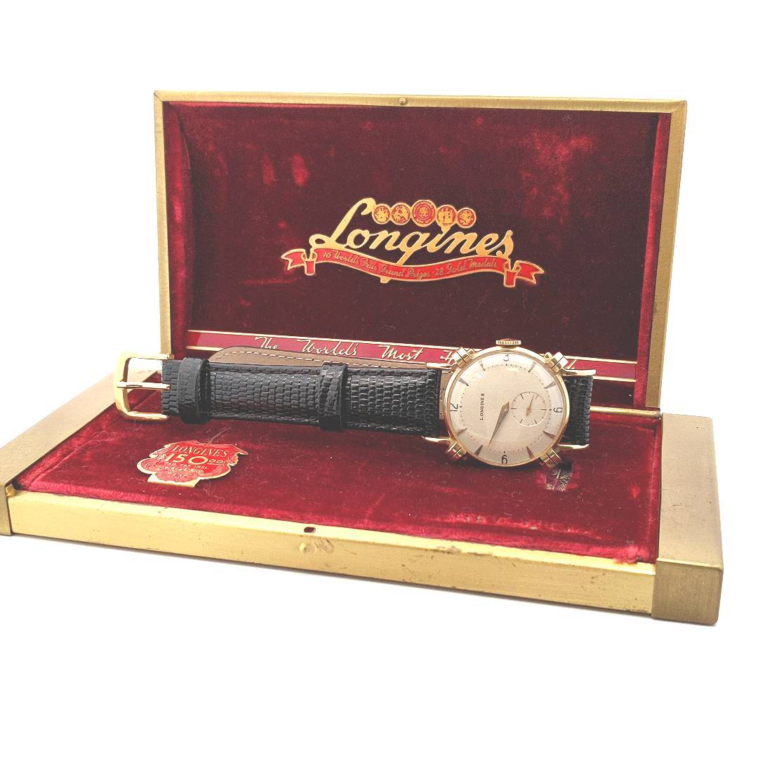 Vintage 14K Yellow Gold Longines Manual Wing Fancy Lug Wristwatch