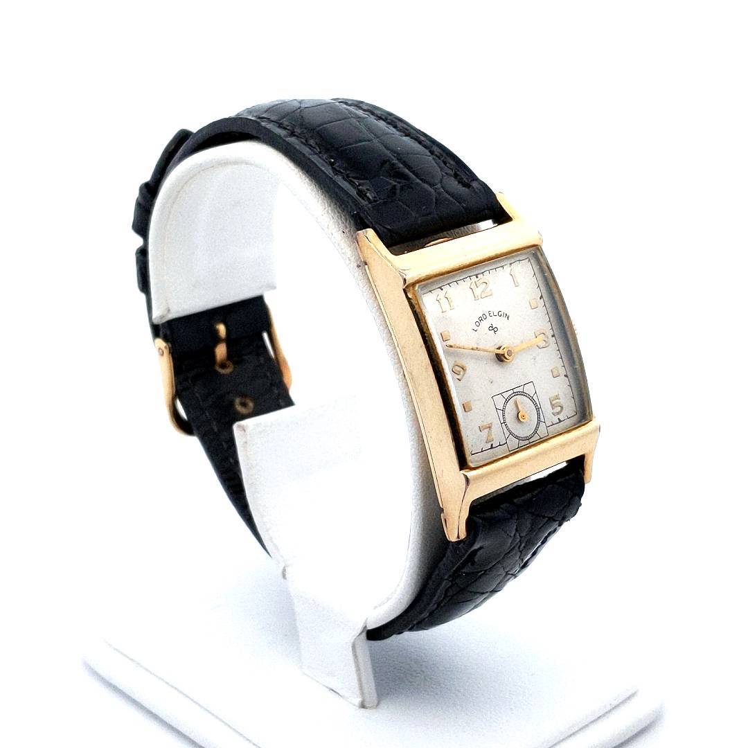 Vintage 14K Gold Filled Lord Elgin Manual Wind Tank Watch AS IS