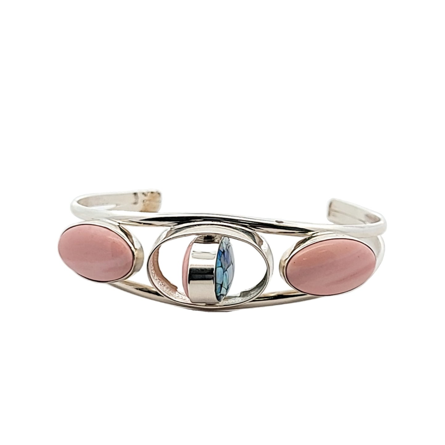 Jay King Sterling Silver Reversible Pink Opal & Opal Mosaic Cuff Bracelet