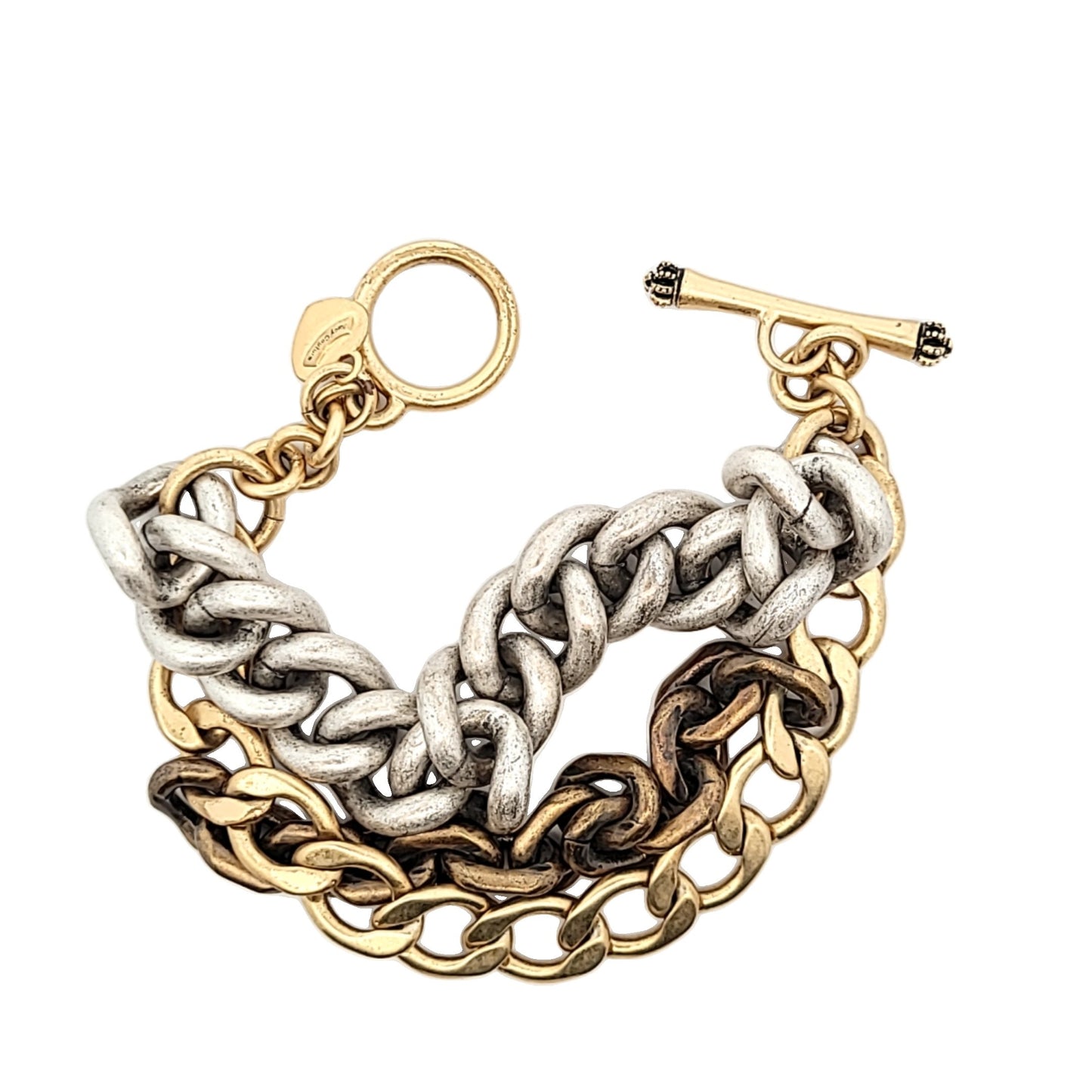 Juicy Couture Gold & Silver Plated Base Metal Link Toggle Bracelet