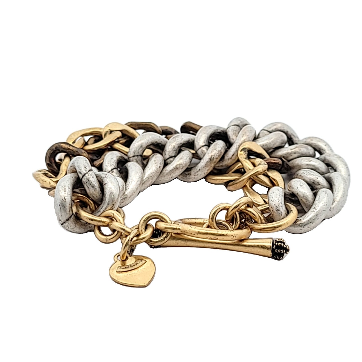 Juicy Couture Gold & Silver Plated Base Metal Link Toggle Bracelet