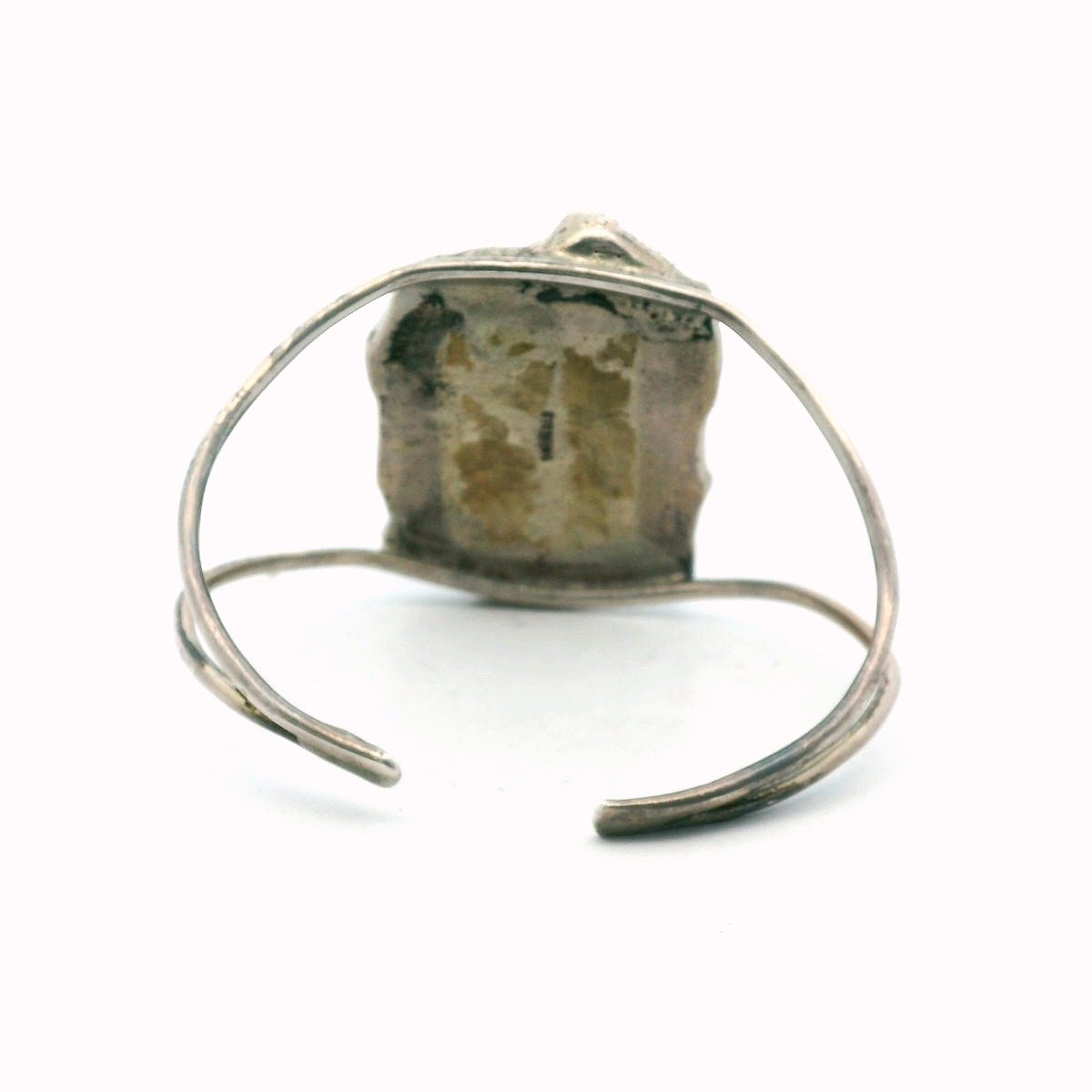 Sterling Silver Melted Design Turquoise Cuff Bracelet