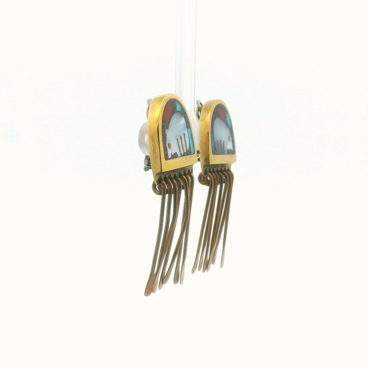Shows Studio Bronze Gemstone Inlay Bear Clip-On Earrings