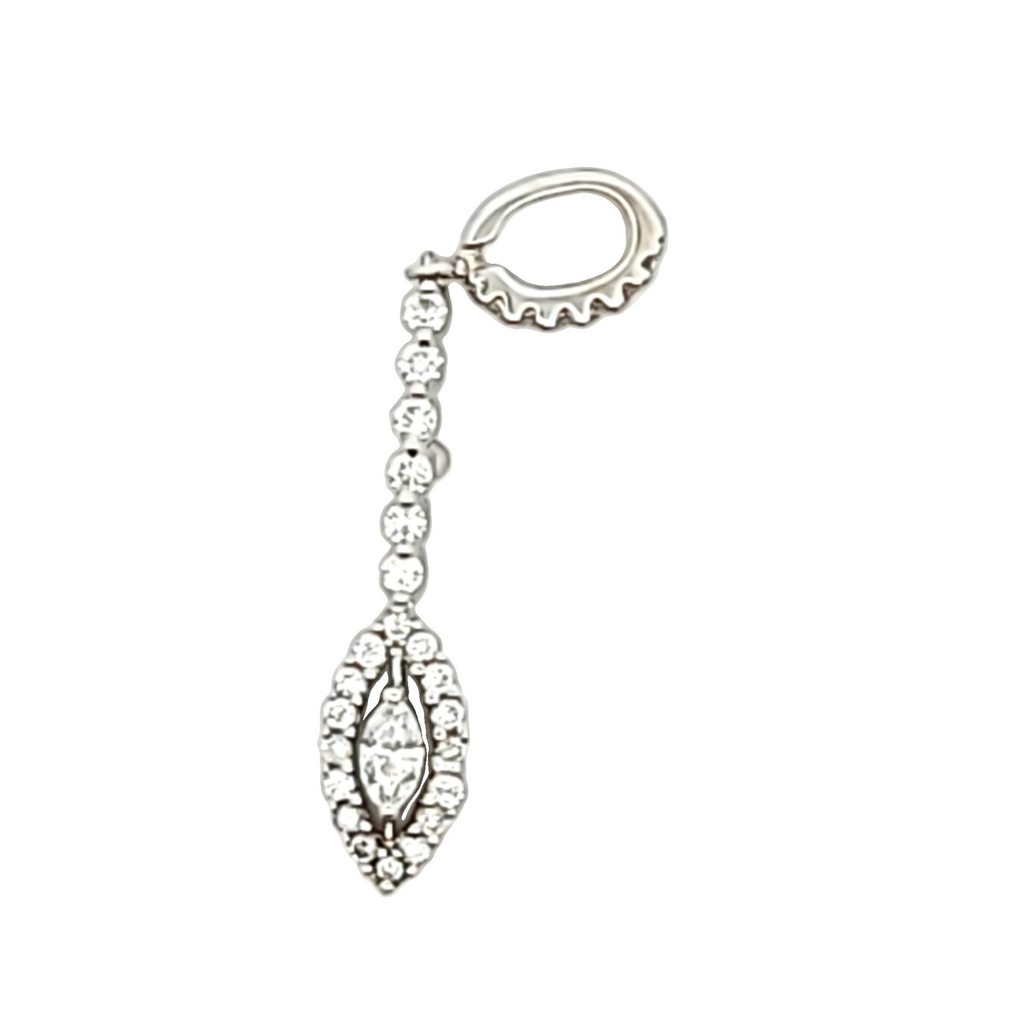 18K White Gold Diamond Drop Pendant