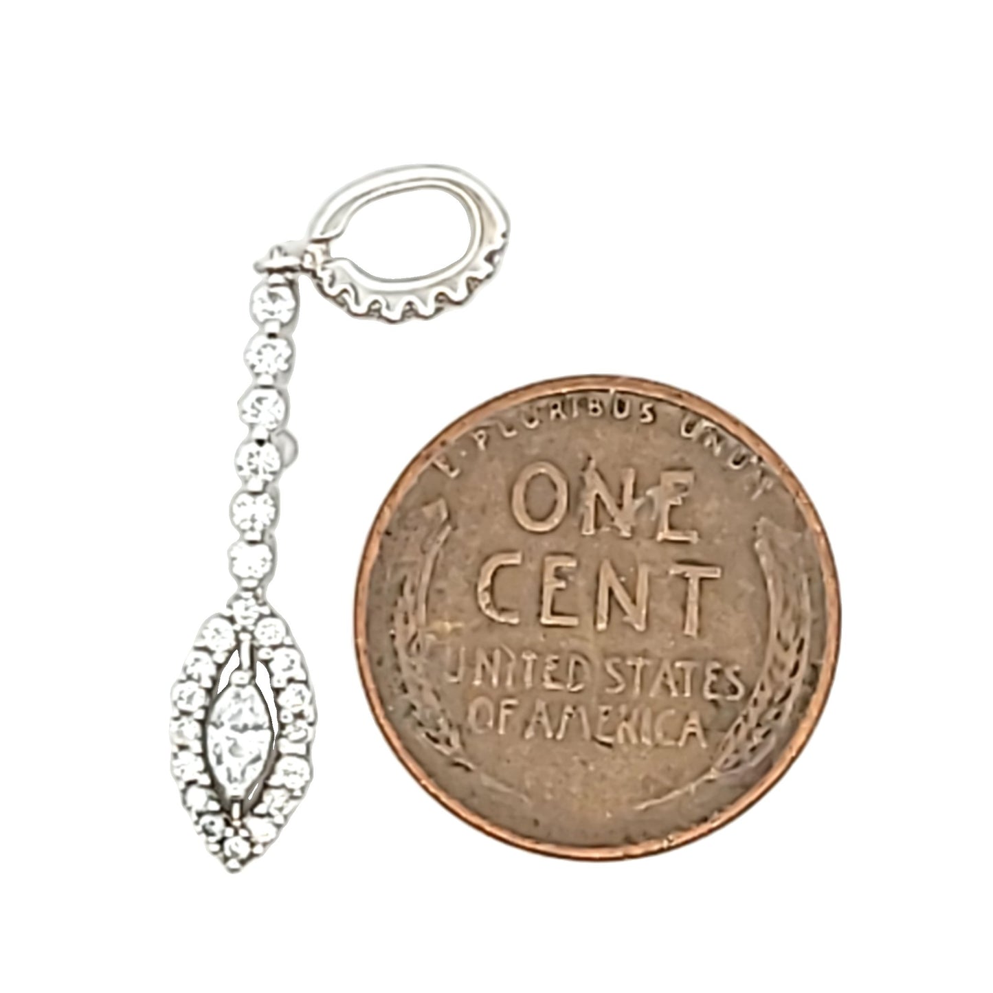 18K White Gold Diamond Drop Pendant