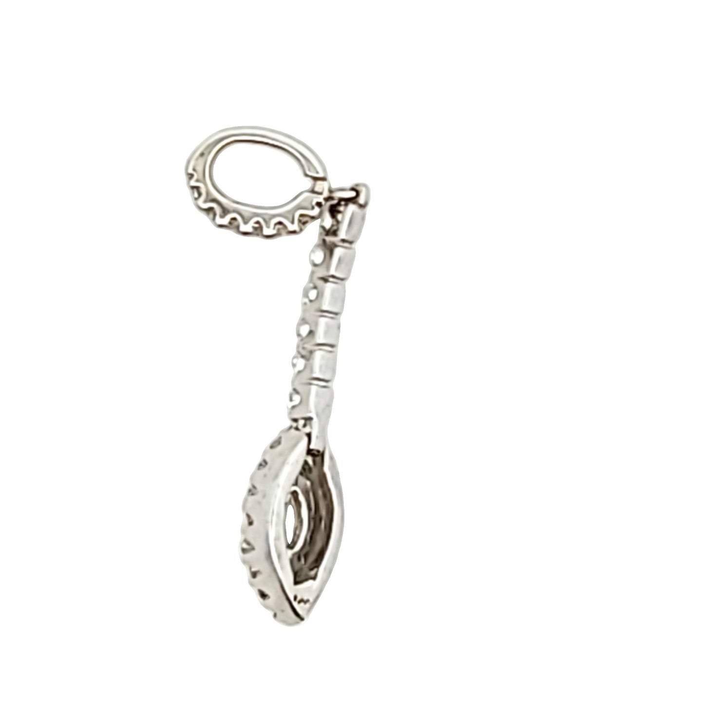 18K White Gold Diamond Drop Pendant