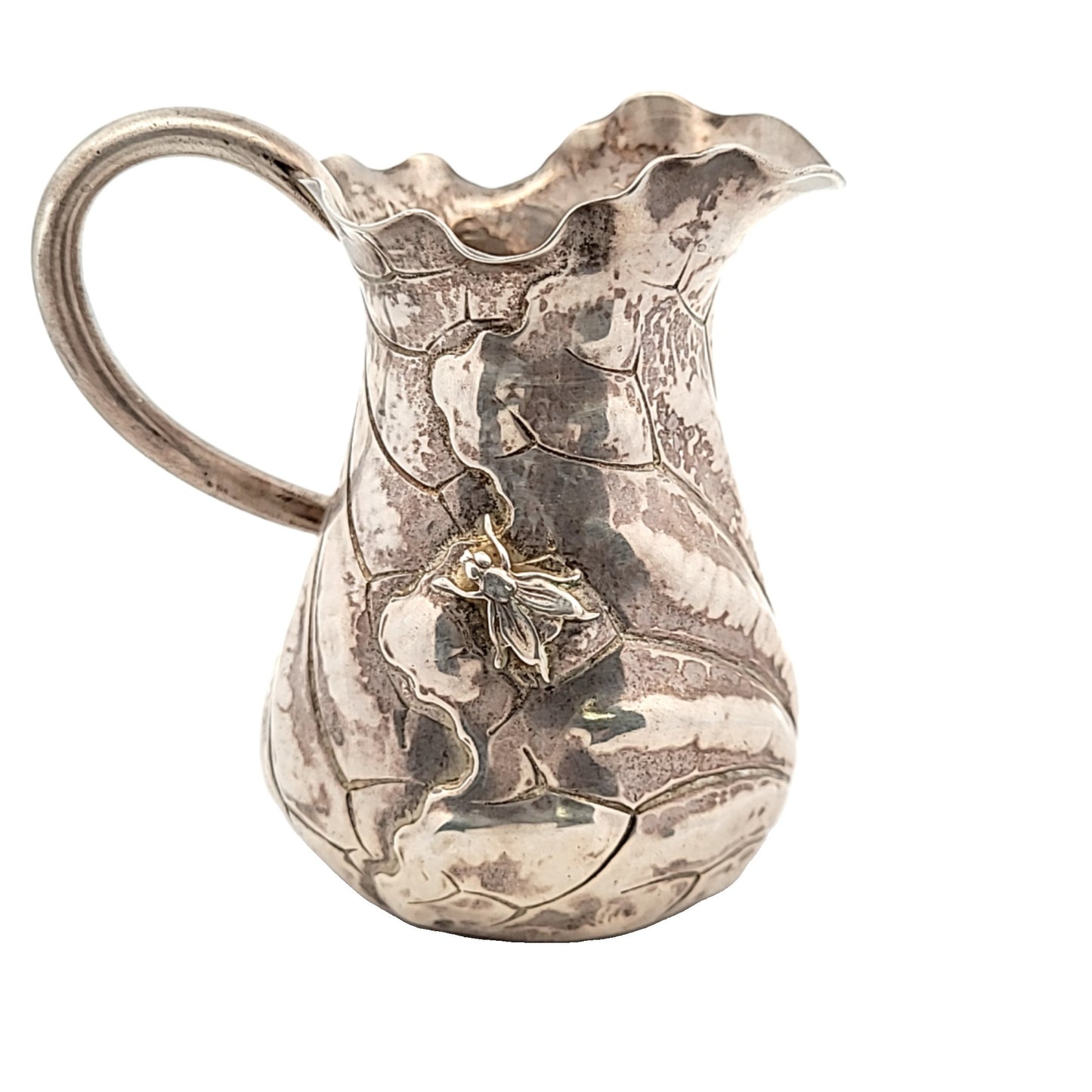Antique Sterling Silver Shiebler Aesthetic #452 Applied Fly & Spider Creamer