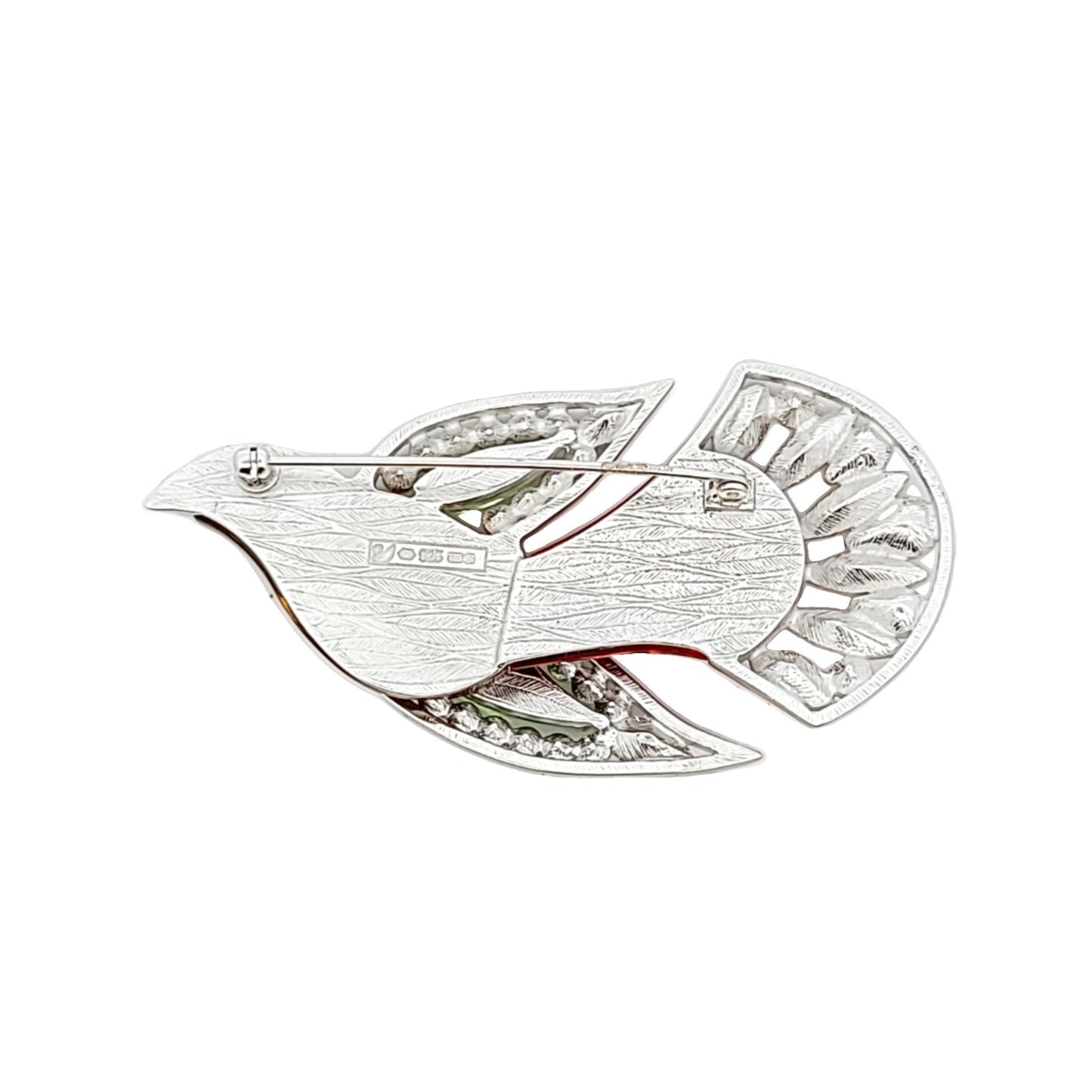 Daniel Swarovski Sterling Silver Crystal Bamona Sun Bird Brooch