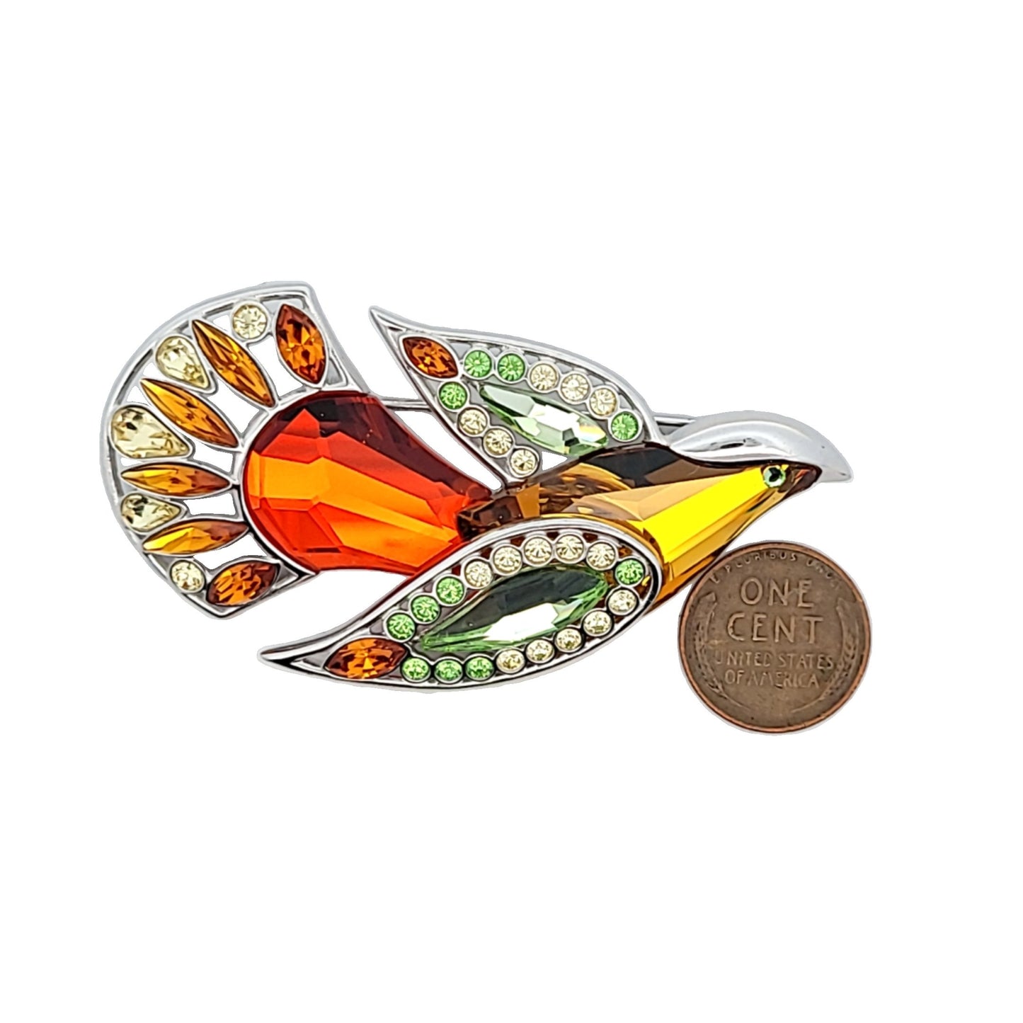 Daniel Swarovski Sterling Silver Crystal Bamona Sun Bird Brooch