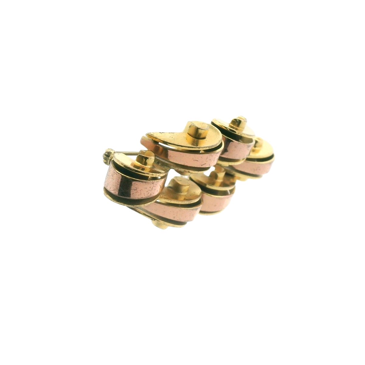 Retro Sterling Silver Vermeil Monet Scroll Design Brooch
