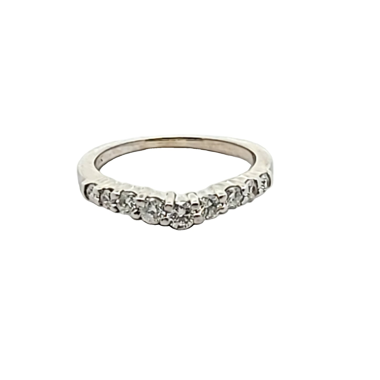 14K White Gold Diamond Wedding Band