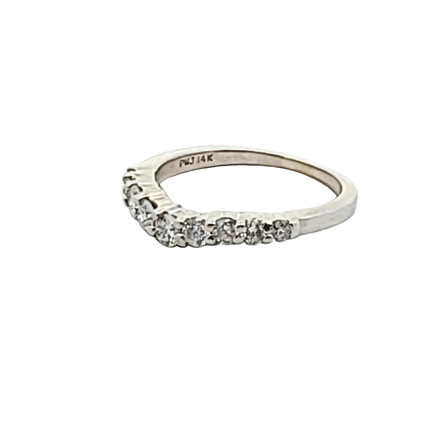 14K White Gold Diamond Wedding Band