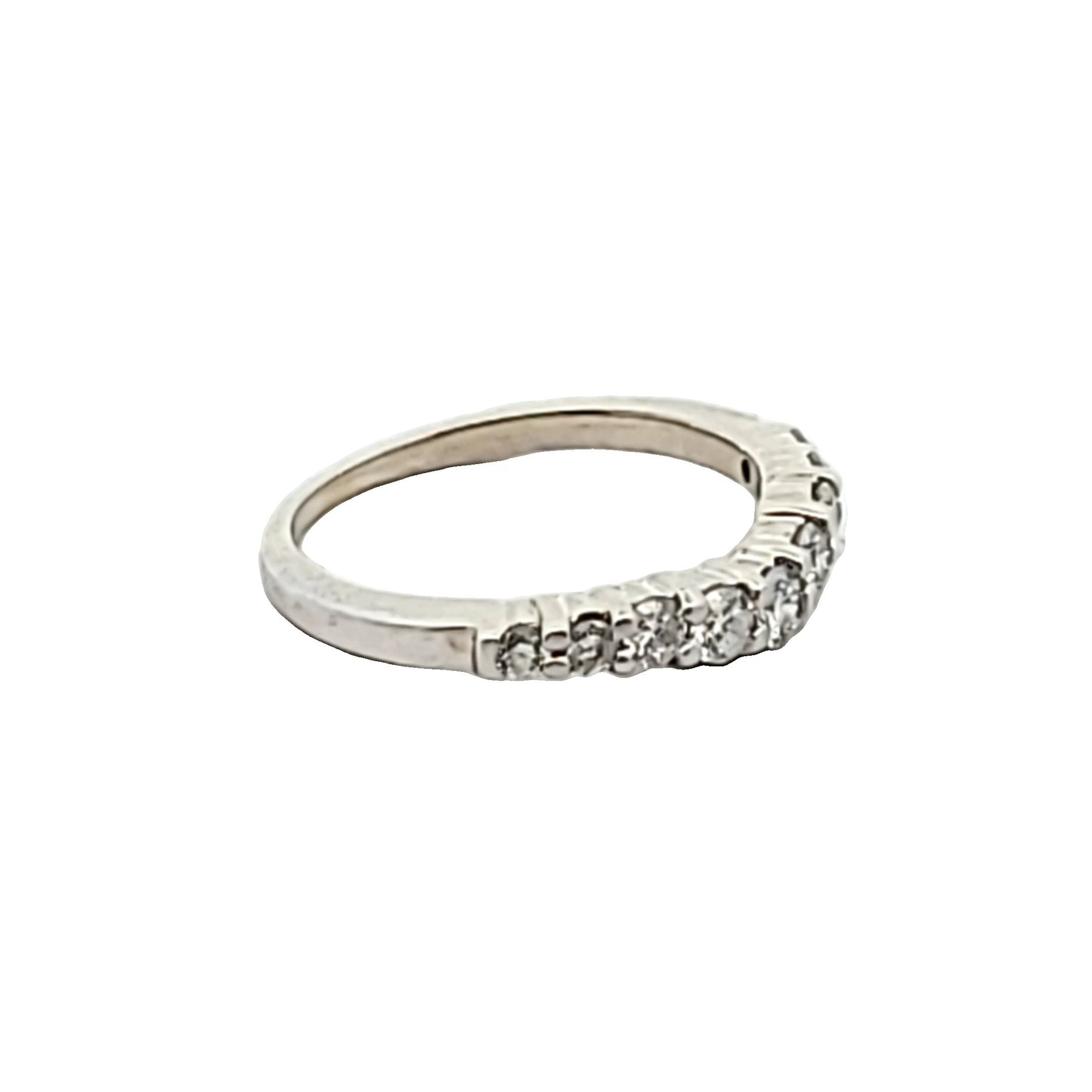 14K White Gold Diamond Wedding Band