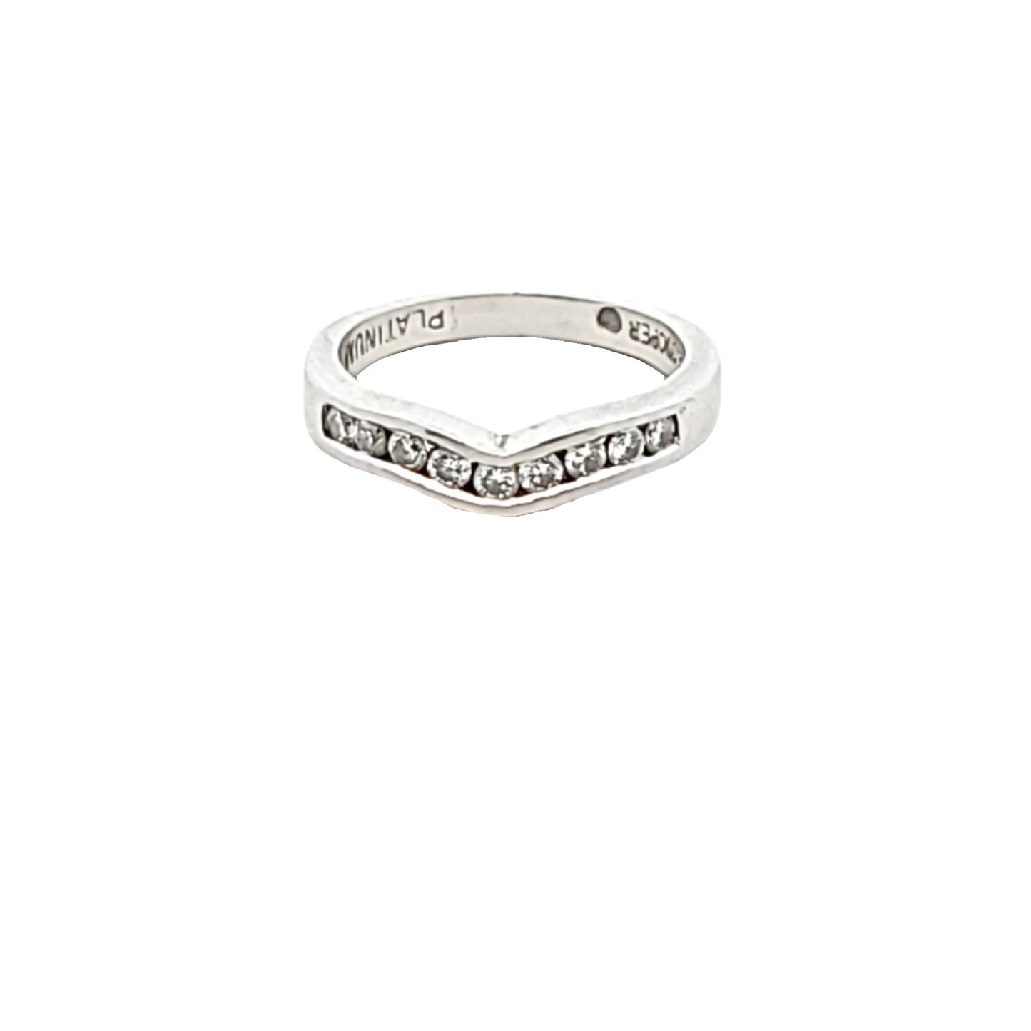 Jeff Cooper Platinum Diamond Contour Wedding Band
