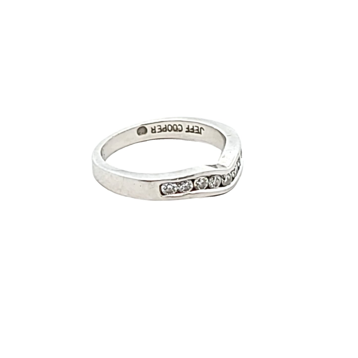 Jeff Cooper Platinum Diamond Contour Wedding Band