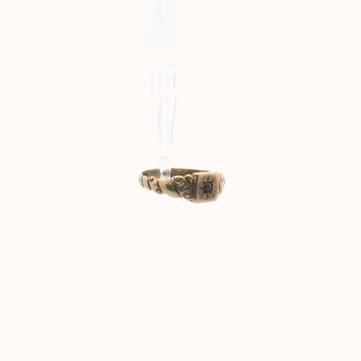 Antique Victorian 10K Yellow Gold Garnet Baby Ring