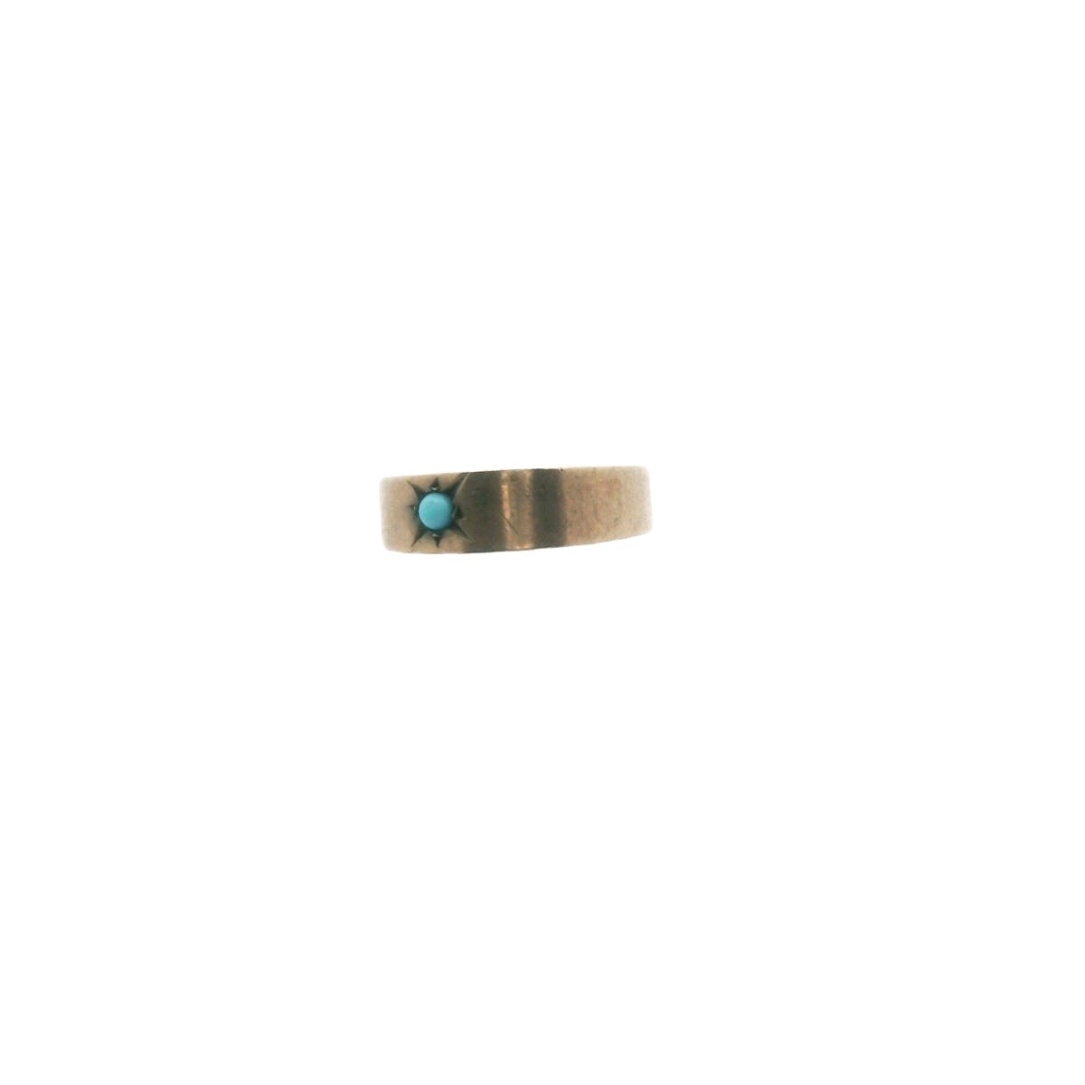 Antique Victorian 10K Yellow Gold Turquoise Baby Ring