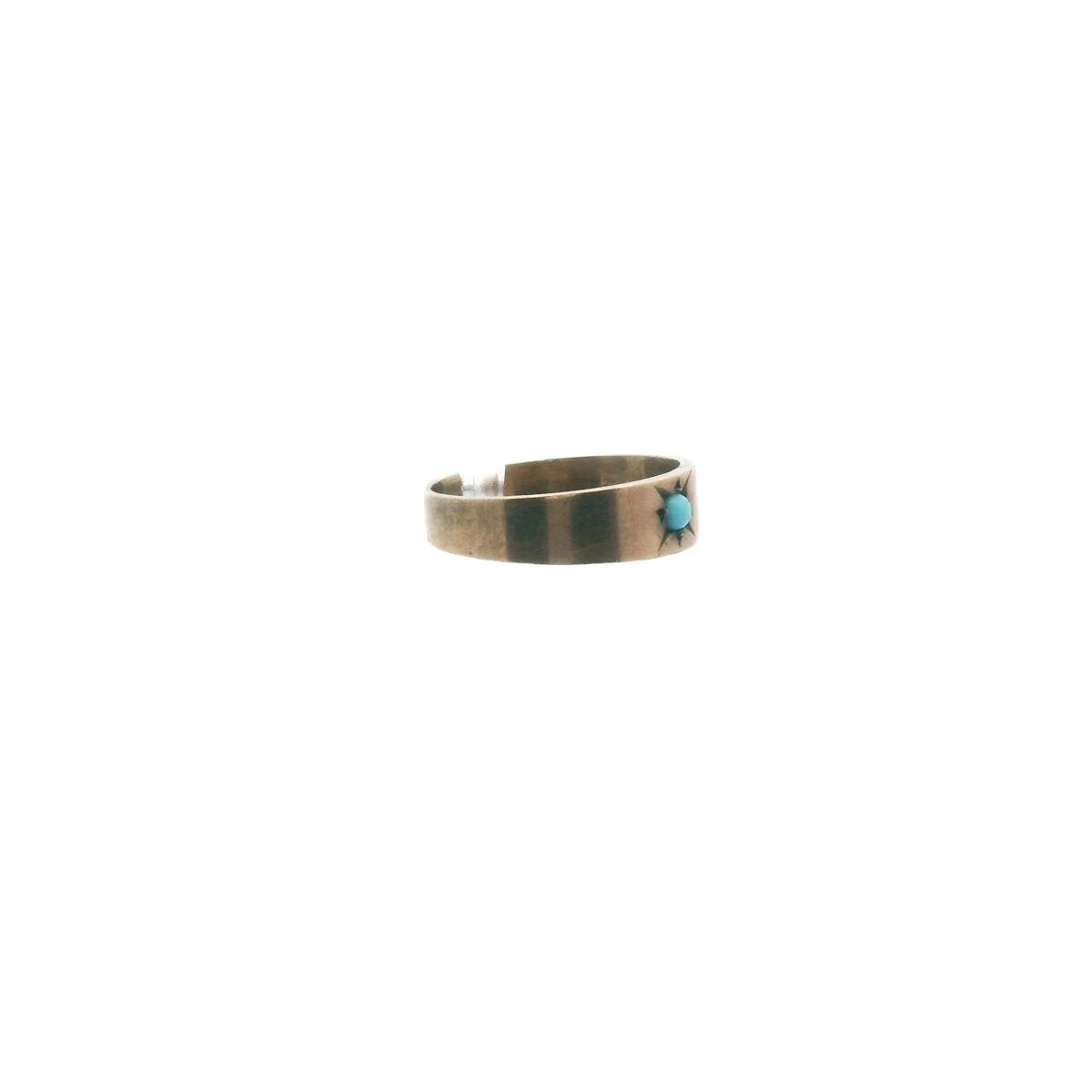 Antique Victorian 10K Yellow Gold Turquoise Baby Ring