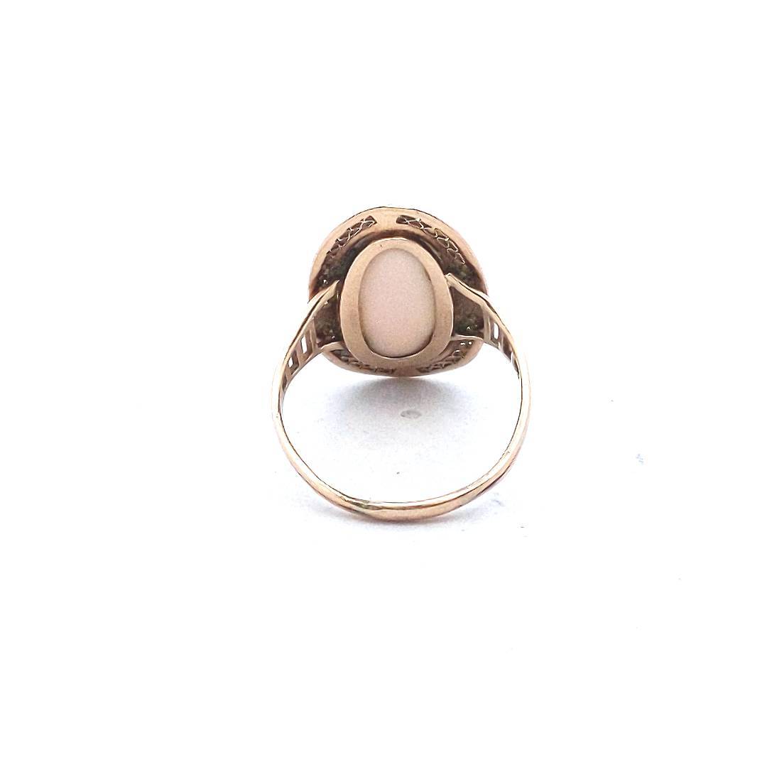 Antique $180 10K Yellow Gold Filigree Design Cameo Ring