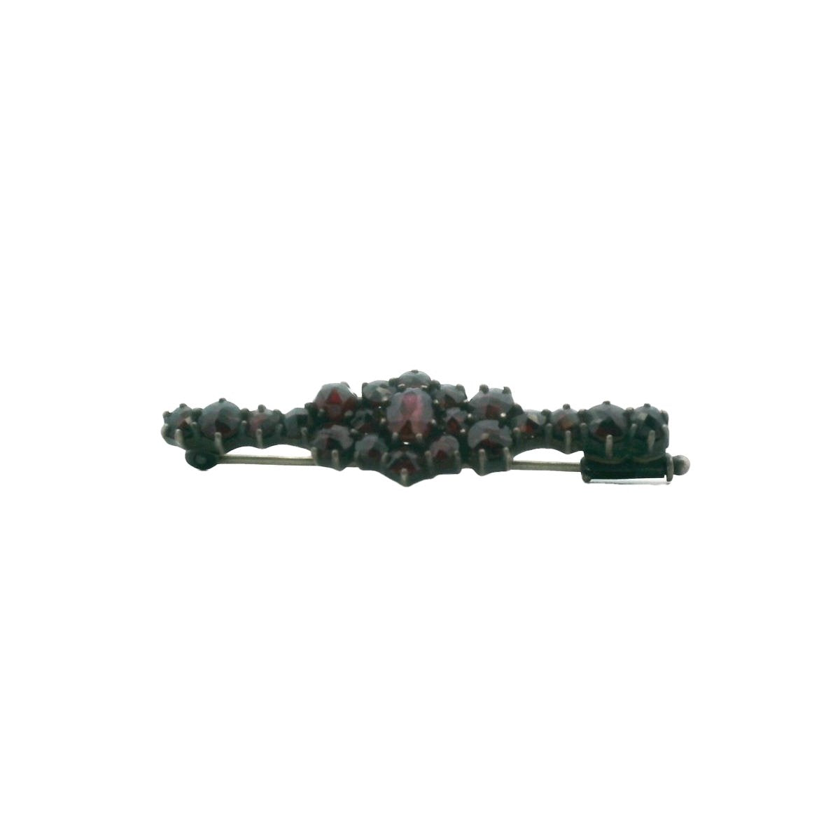 Vintage Bohemian Sterling Silver Garnet Brooch