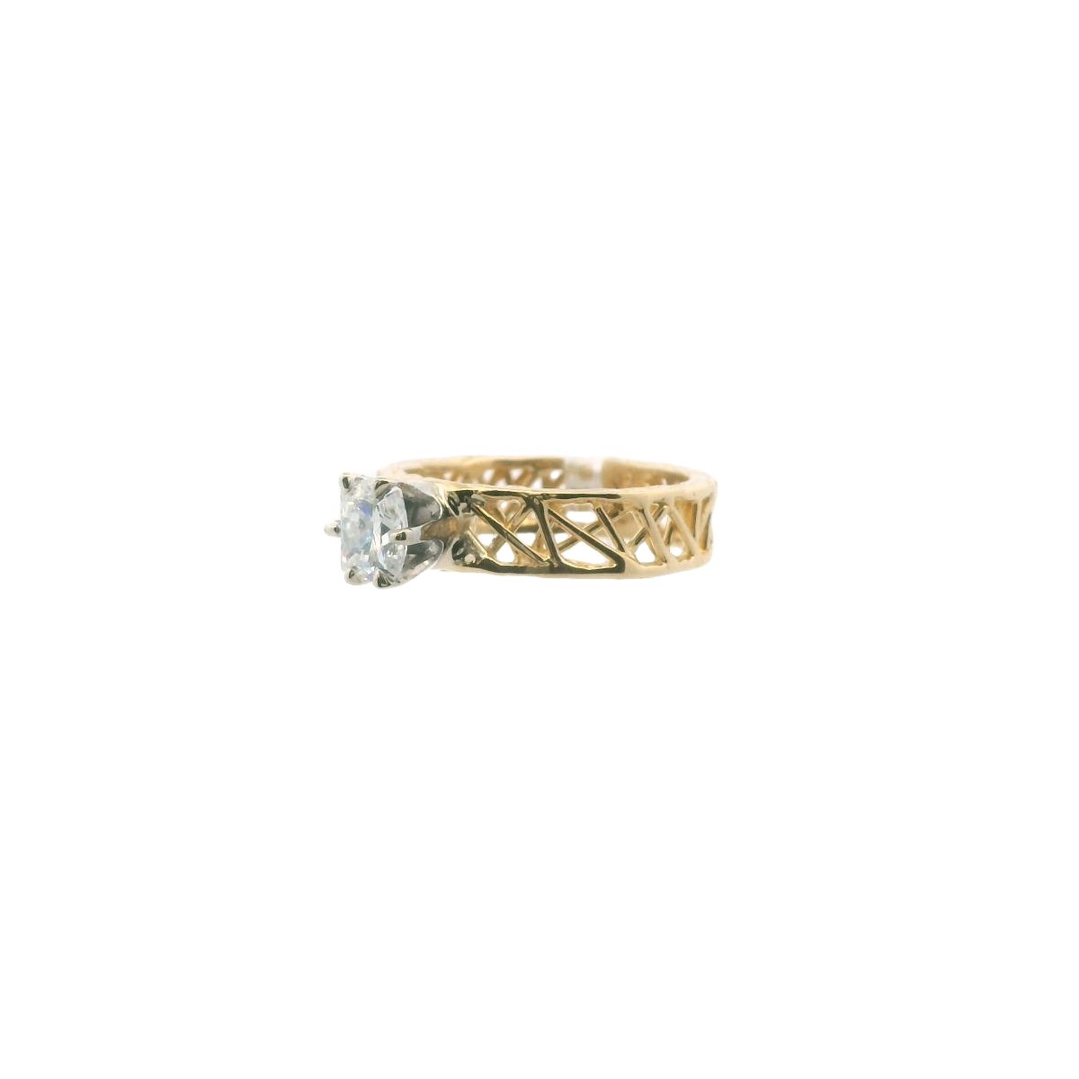 Anthony Kim Web Tracery 18K Gold & Platinum Diamond Engagement Ring