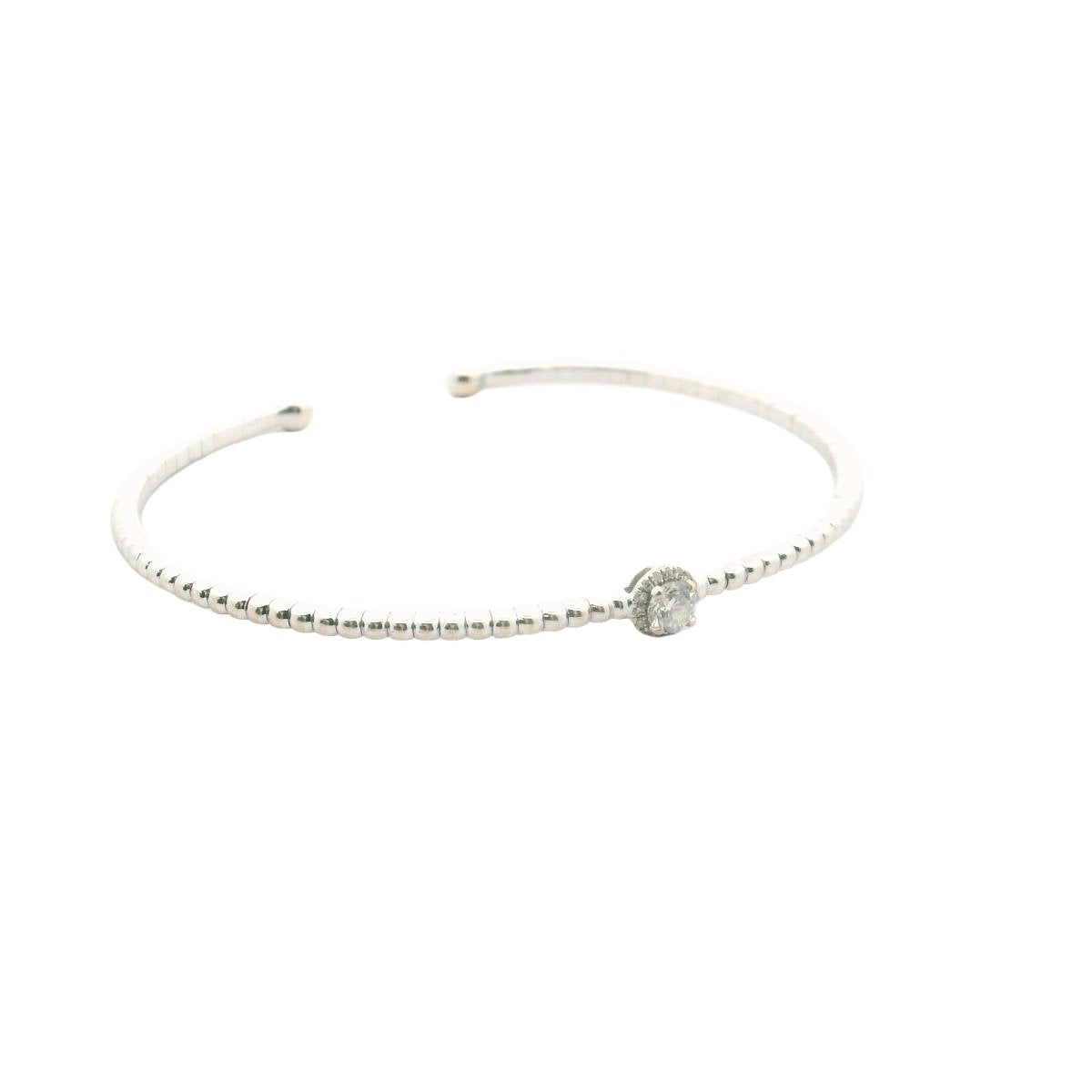 Marli Avenues 18K White Gold Diamond Halo Cuff Bracelet