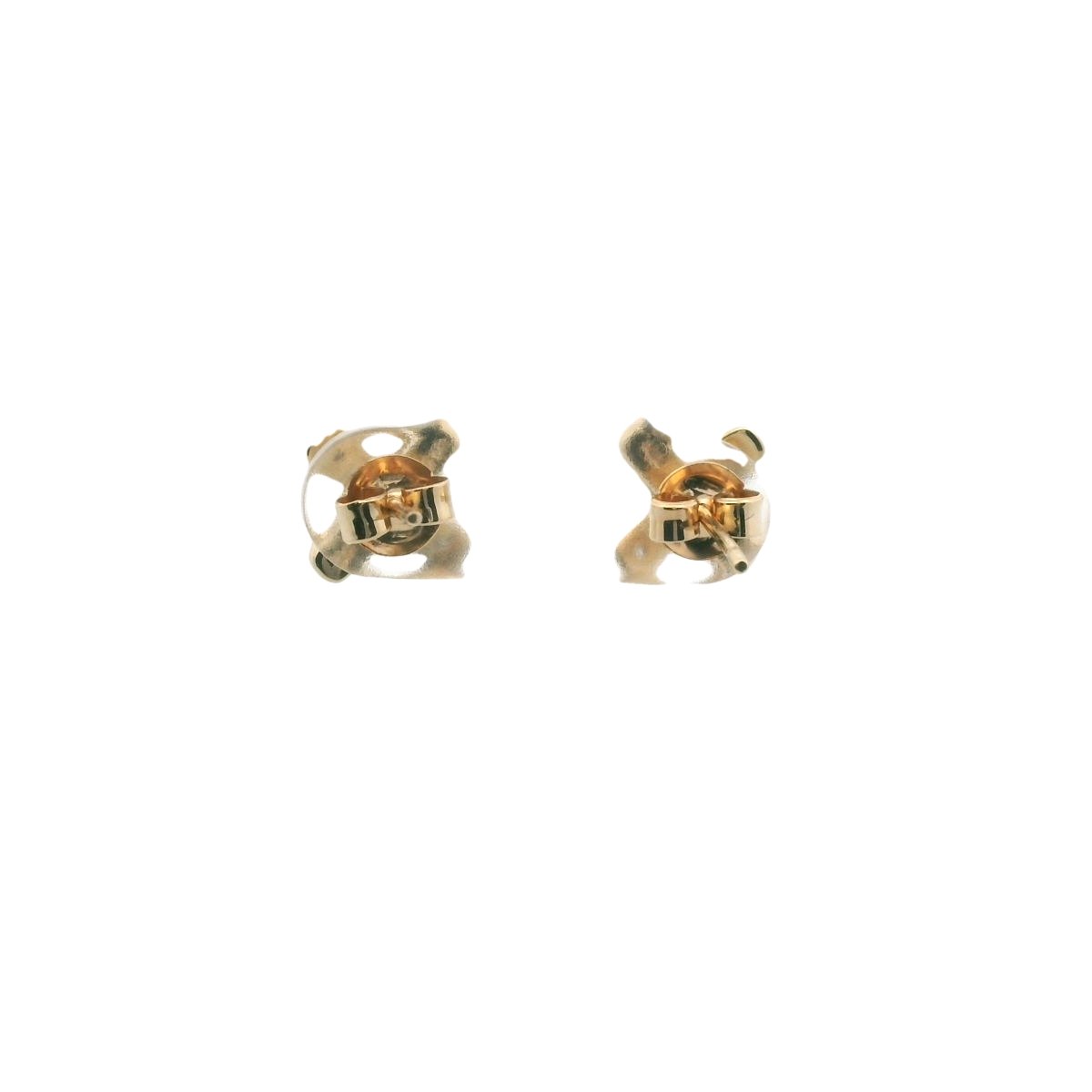 14K Two Tone Gold Diamond X Stud Earrings