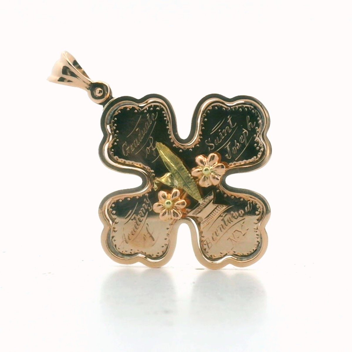 Antique 14K Rose & Green Gold Academy of St Joseph Maltese Pendant