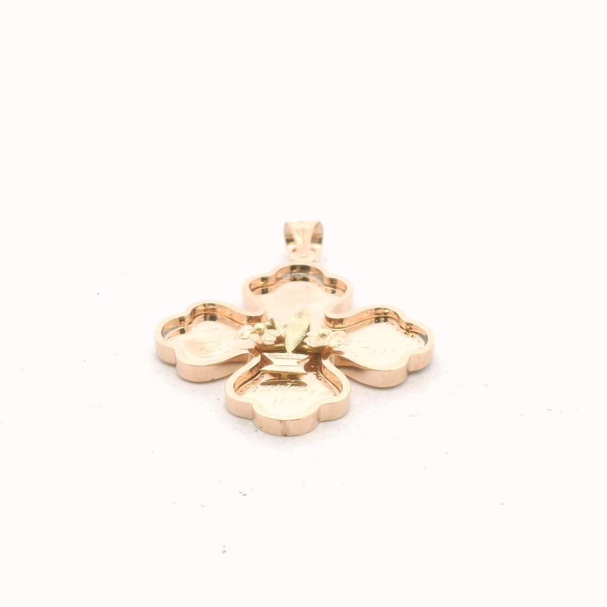 Antique 14K Rose & Green Gold Academy of St Joseph Maltese Pendant