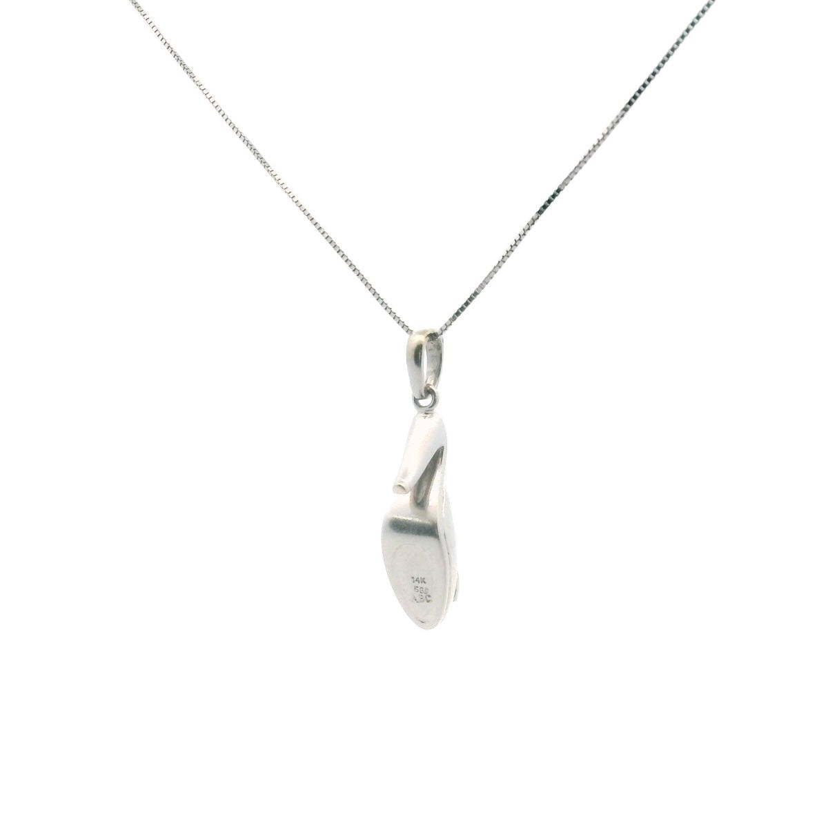 14K White Gold Diamond High Heel Shoe Necklace