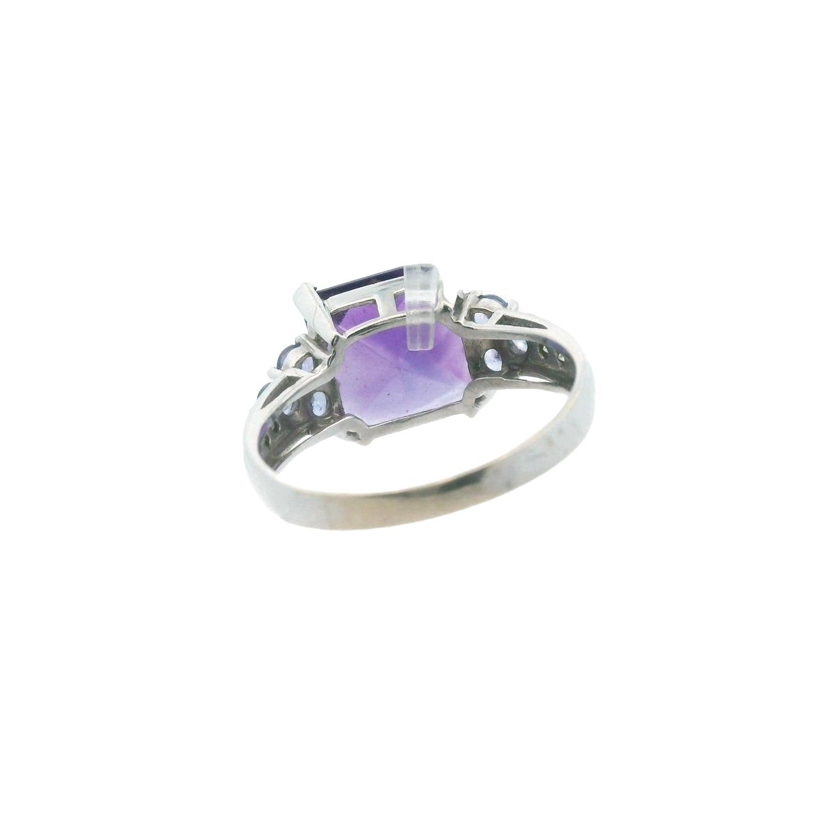 EFFY 14K White Gold Diamond Tanzanite & Amethyst Ring