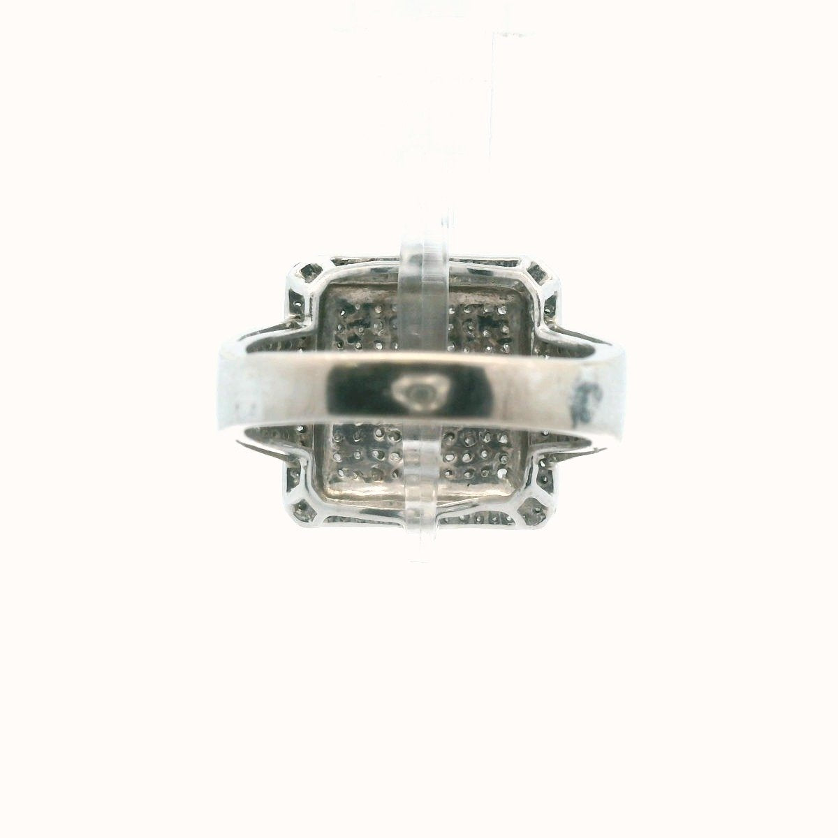 14K White Gold Pave Set Diamond Ring