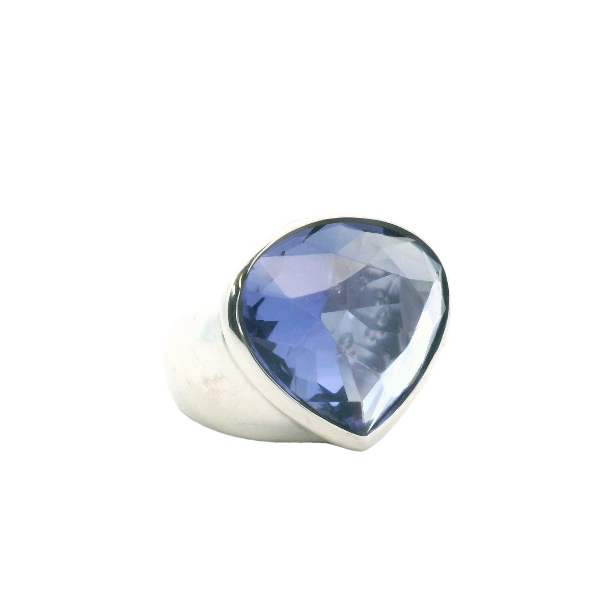 Swarovski Sterling Silver Purple Crystal Heart Ring