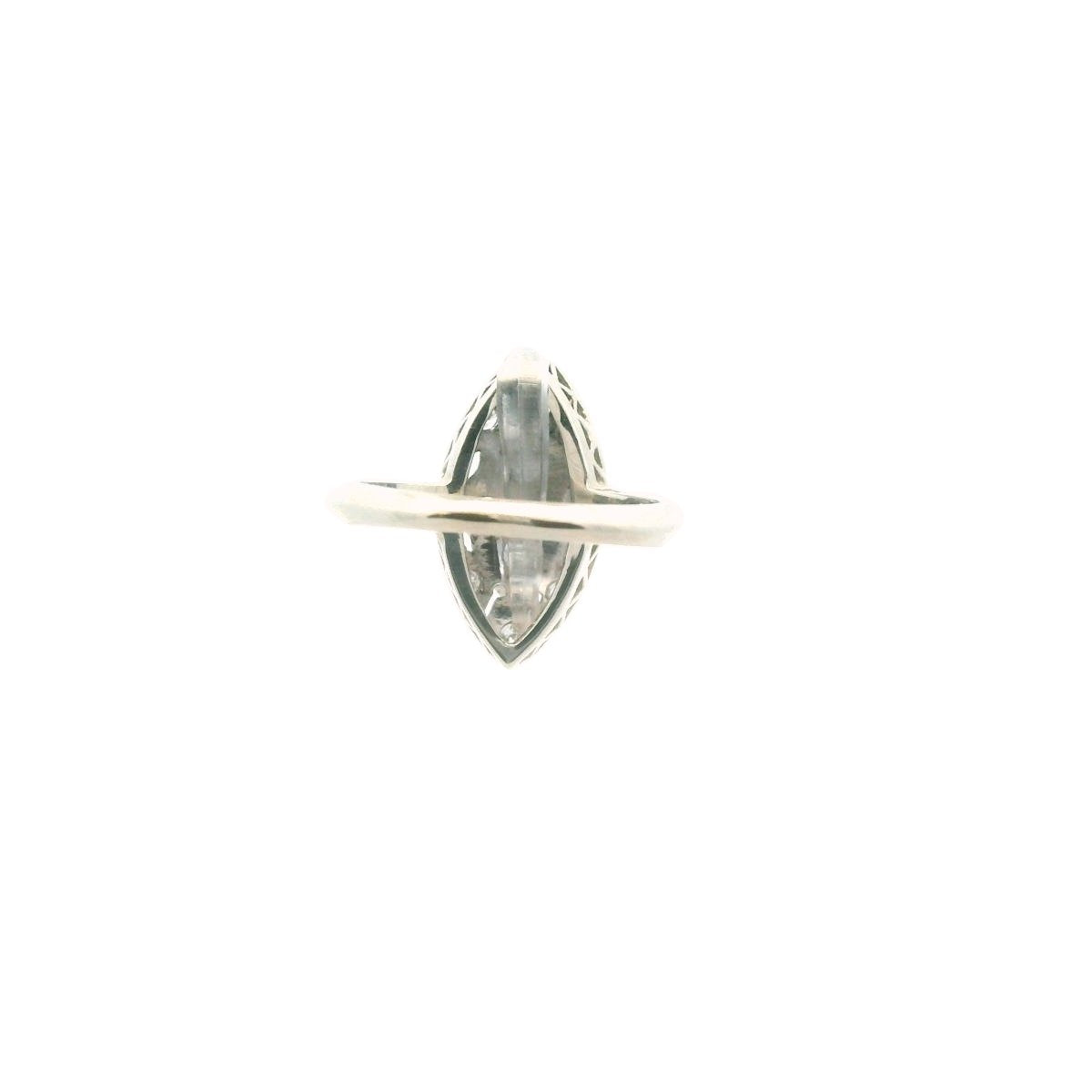 Vintage 14K White Gold Diamond Filigree Ring
