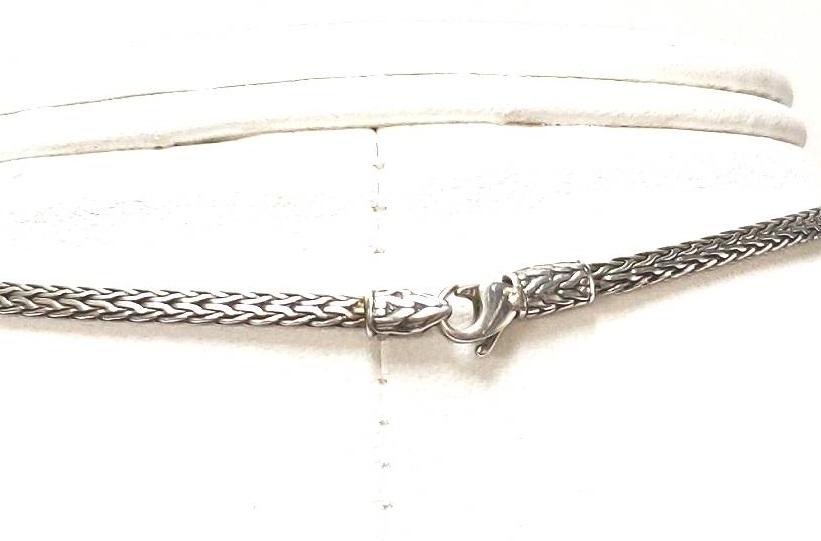 John Hardy Sterling Silver 18K Gold Bunny Pendant Woven Necklace