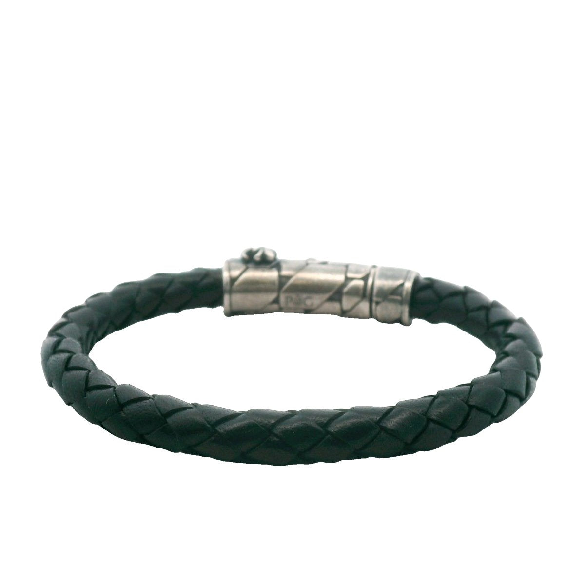 Phillip Gavriel Sterling Silver Black Leather Bracelet