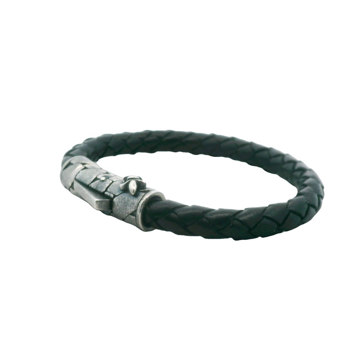 Phillip Gavriel Sterling Silver Black Leather Bracelet