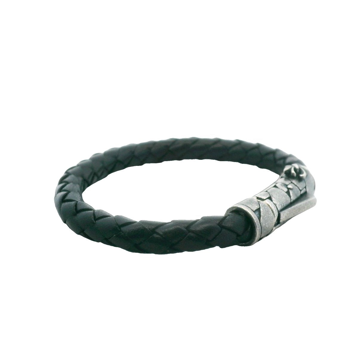 Phillip Gavriel Sterling Silver Black Leather Bracelet