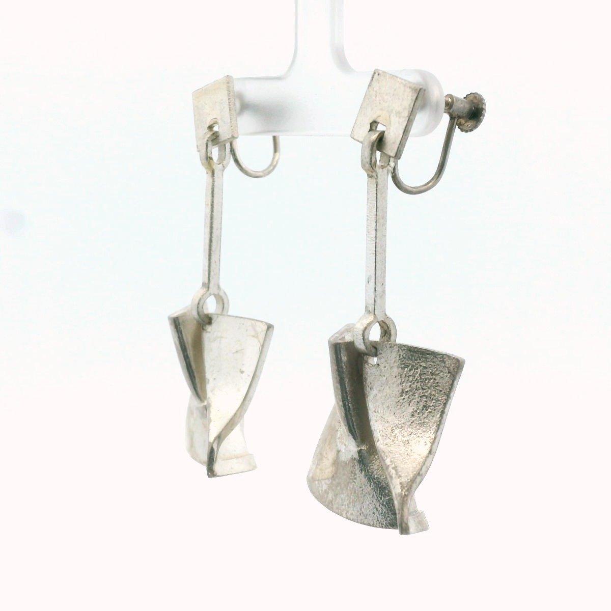 Bjorn Weckstrom Sterling Silver Finland Modernist Dangle Earrings