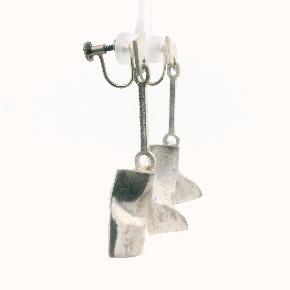 Bjorn Weckstrom Sterling Silver Finland Modernist Dangle Earrings