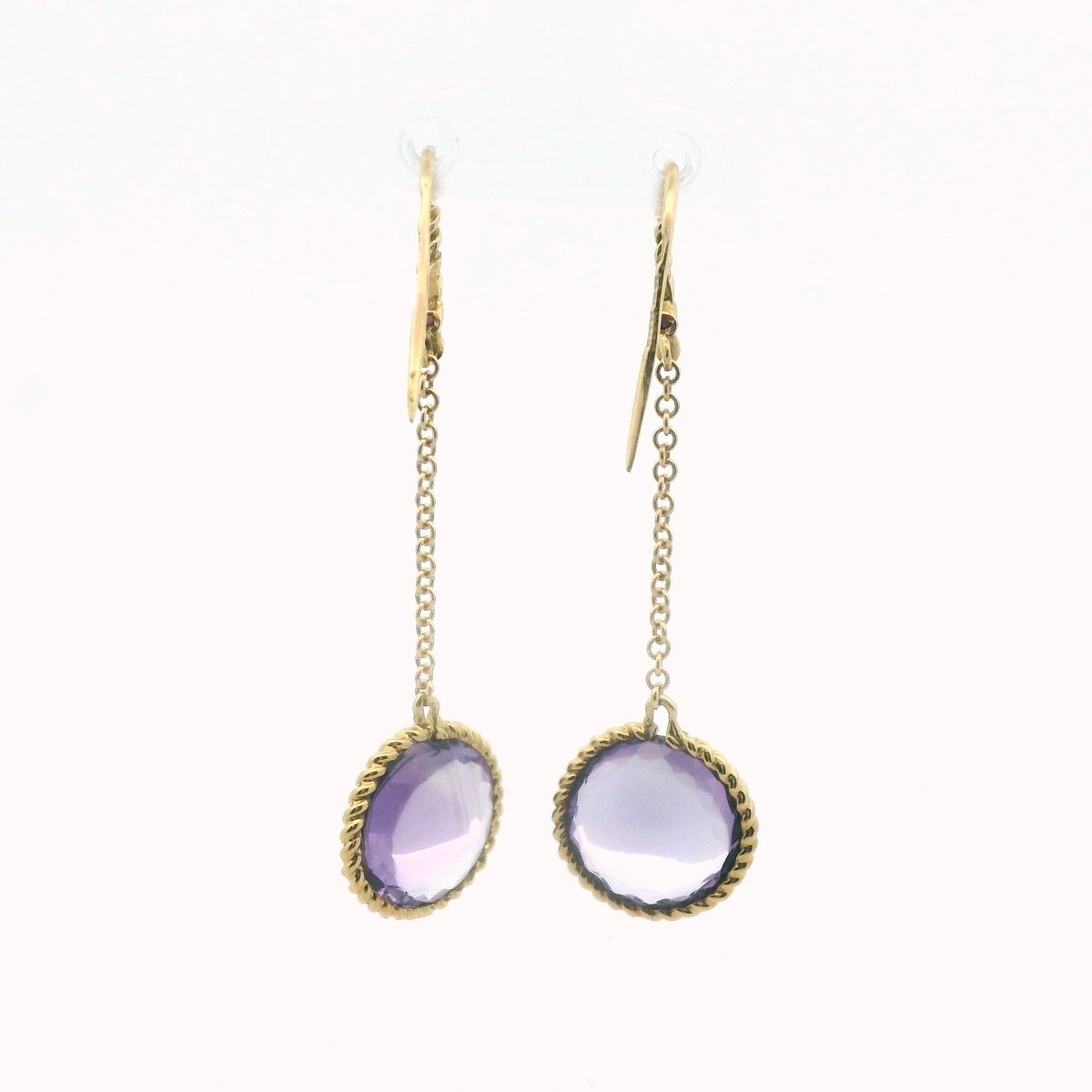 Roberto Coin 18K Yellow Gold Amethyst French Wire Drop Earrings